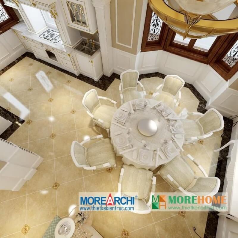 Thiết kế nội thất phòng ăn gỗ tự nhiên sang trọng